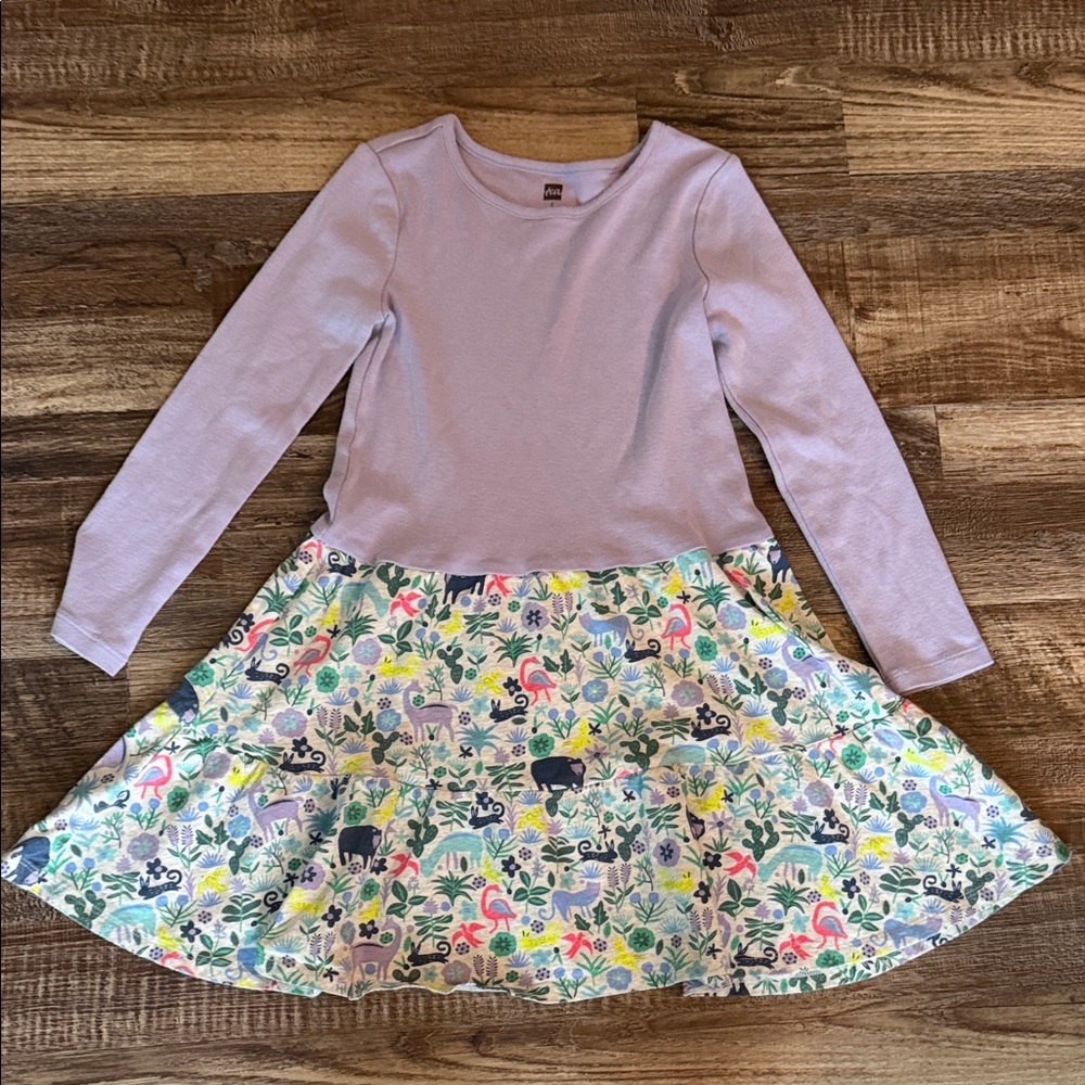 Tea Collection Lavender and Floral Kids Casual Dress
